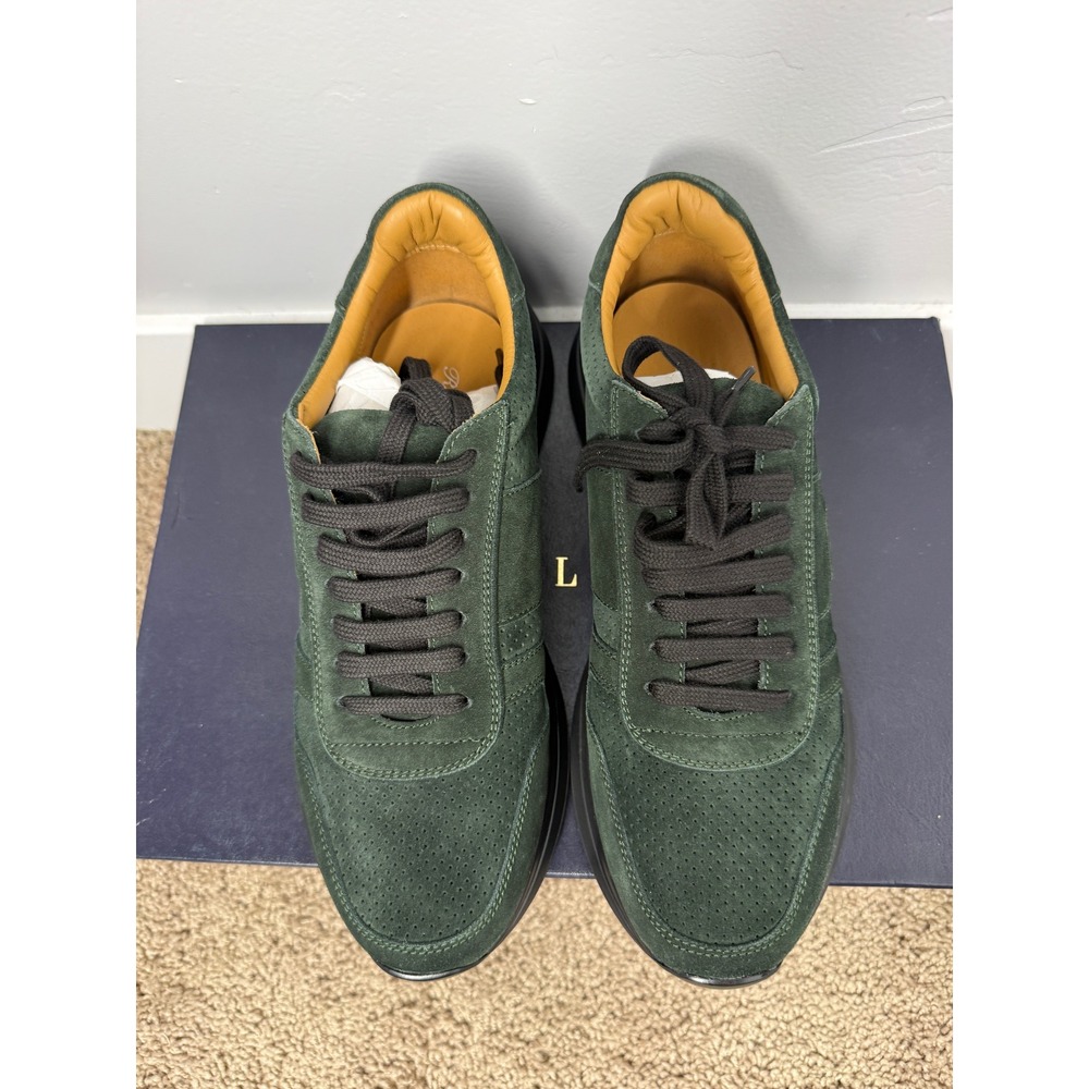 Ralph Lauren Purple Label Ethan II Green Calfskin Suede Sneakers Men 8D UK Italy - Picture 8 of 14